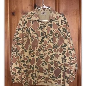 Vtg 60s 70s authentic Black Sheep Camo Shirt XL